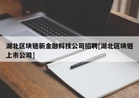 湖北区块链新金融科技公司招聘[湖北区块链上市公司]