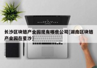 长沙区块链产业园现有哪些公司[湖南区块链产业园在星沙]