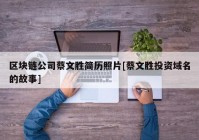 区块链公司蔡文胜简历照片[蔡文胜投资域名的故事]